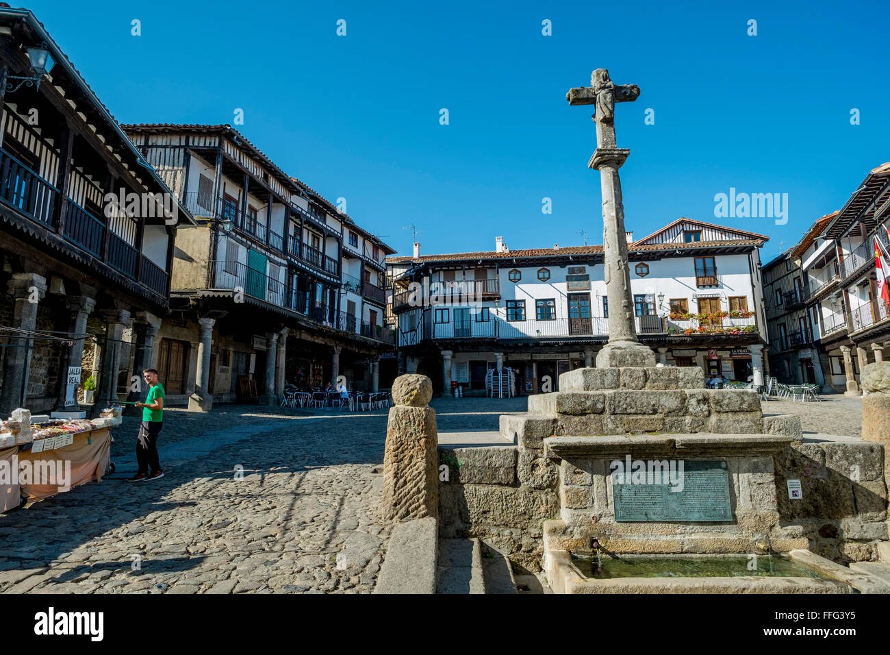 Plaza Mayor, La Alberca, Castille y Leon. Spanien Stockfoto