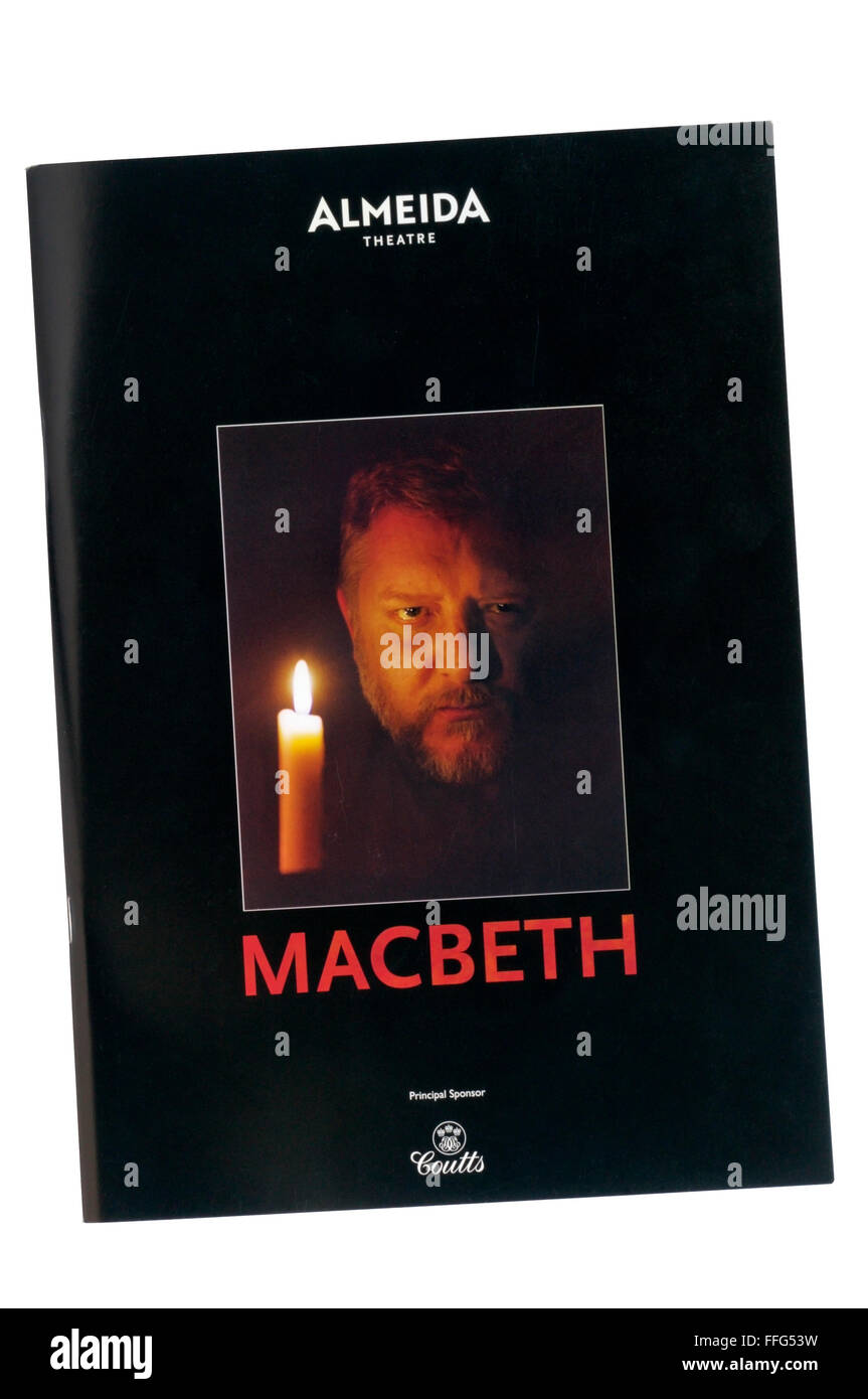 Programm für die 2005 Produktion von Macbeth von William Shakespeare am Almeida Theatre mit Simon Russell Beale an der Spitze. Stockfoto