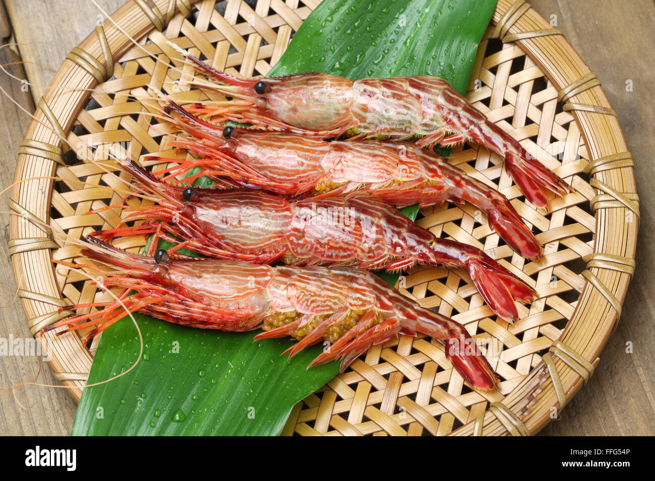 Morotoge Garnelen, Shima Ebi, japanische Meeresfrüchte isoliert Stockfoto