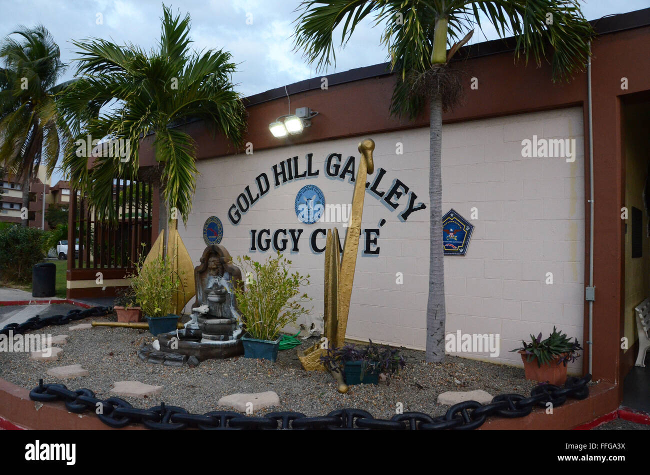 Guantanamo Bucht Kuba Gtmo gold Hill Galeere Iggy Cove Cafe restaurant Stockfoto