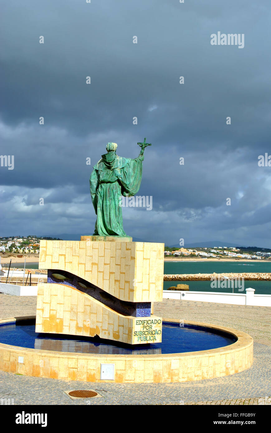 Statue des portugiesischen Schutzpatron der Fischer in der Algarve S. Gonçalo De La Stockfoto