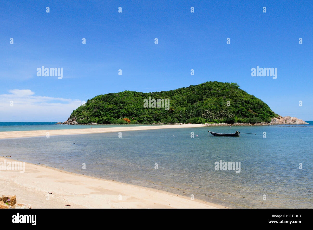 Gezeiten Sandbank verbindet kleine Ko Ma Insel zum Festland Insel Koh Pangan Thailand Stockfoto