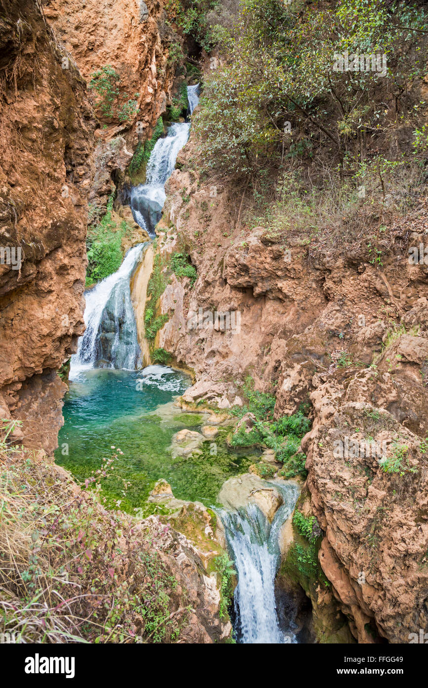 Santiago Apoala, Oaxaca, Mexiko - Wasserfall nahe dem Dorf Apoala, ein kleines Bergdorf. Stockfoto