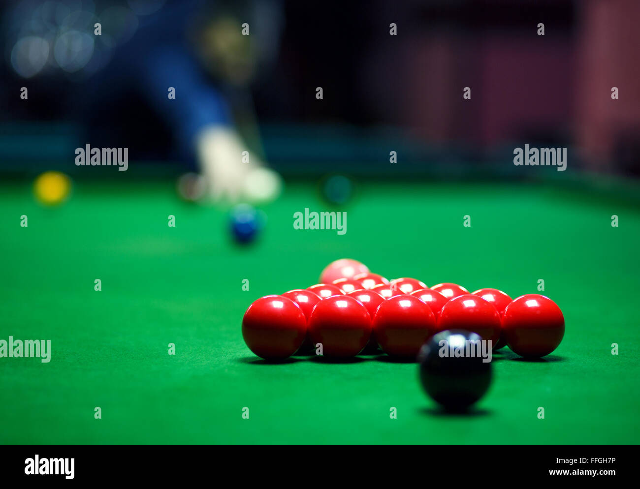Ball und Snooker-Spieler Stockfoto