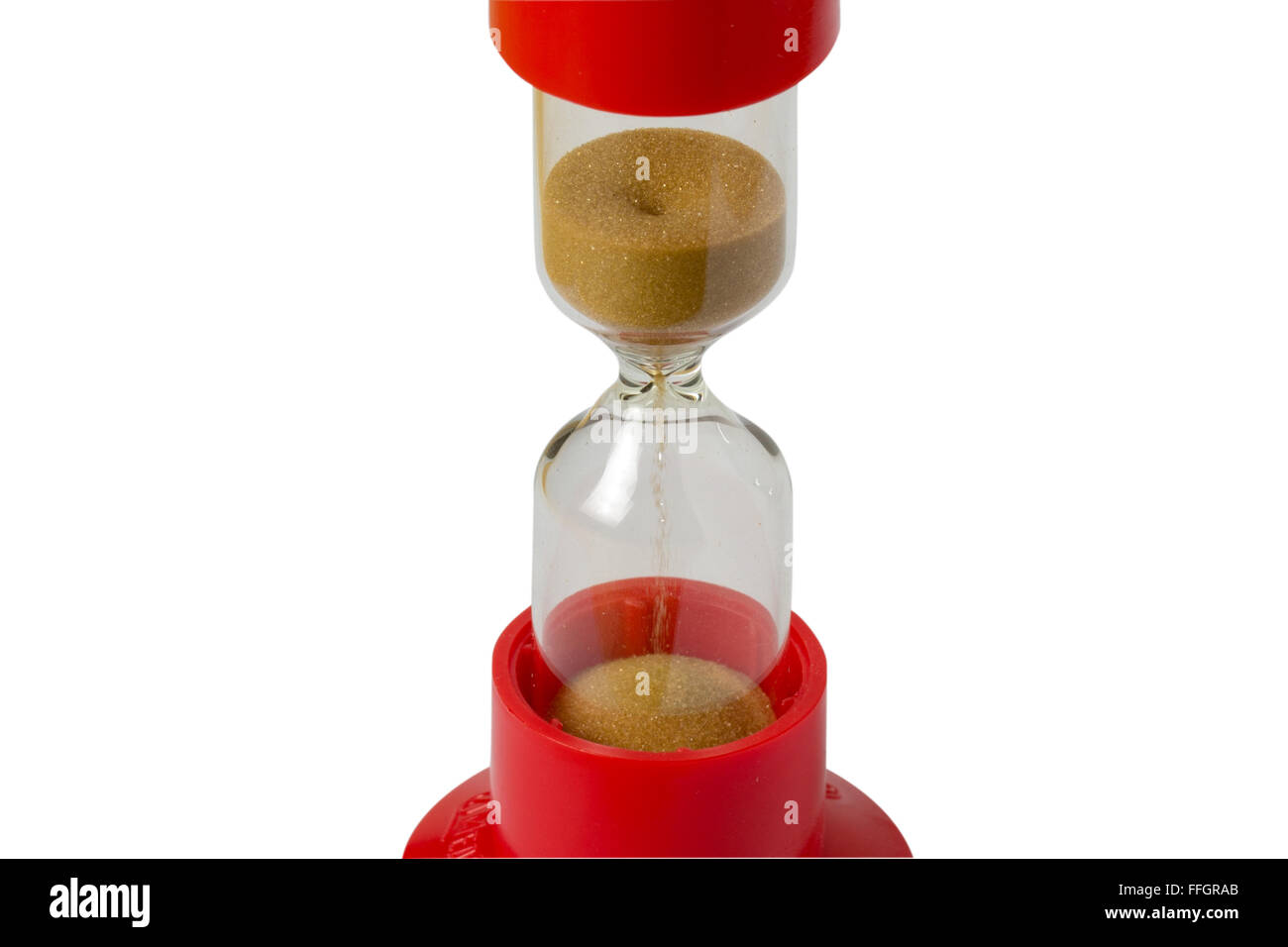 Sanduhr isoliert auf weiss mit Beschneidungspfad Stockfoto
