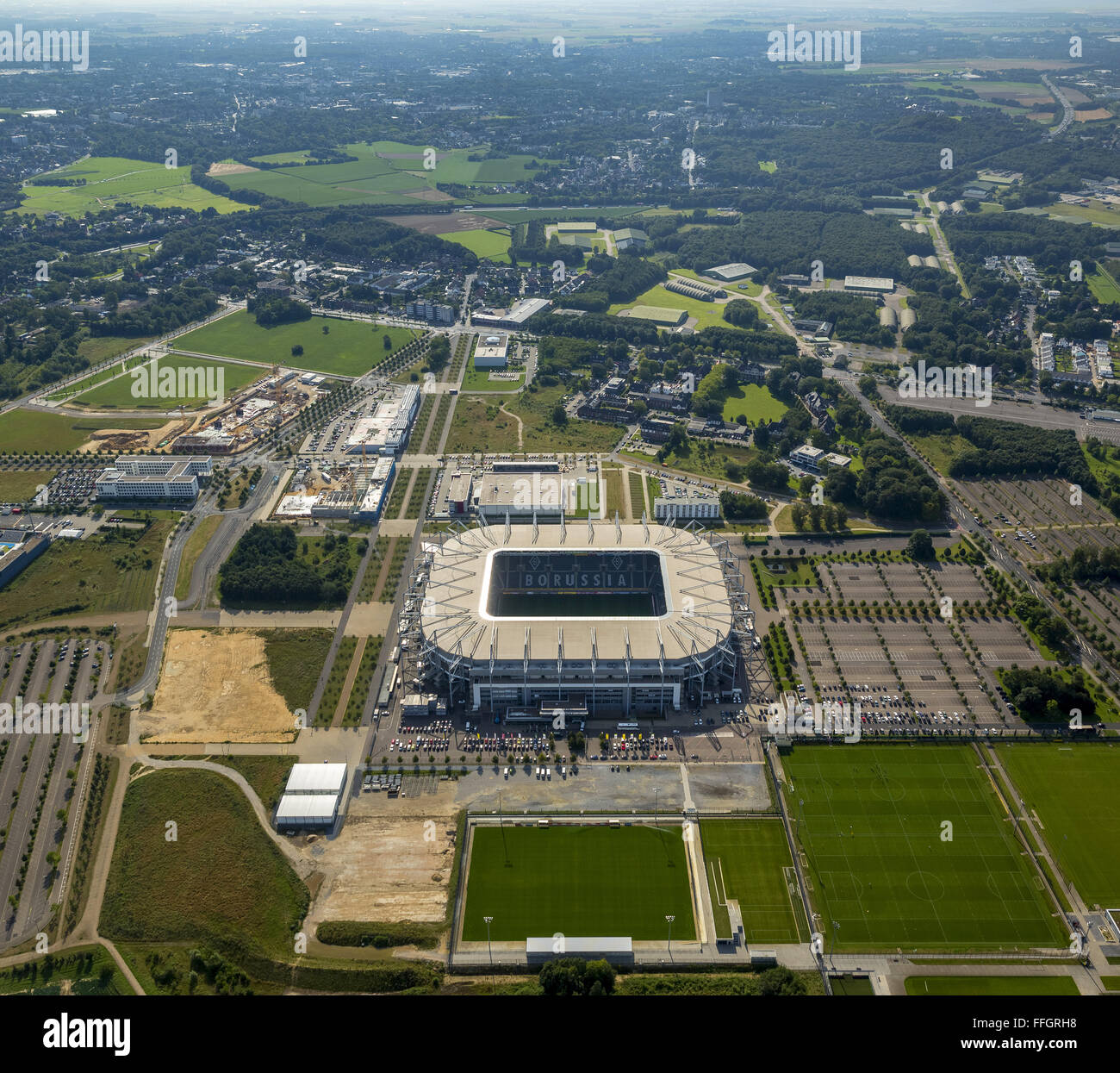 Antenne, Ansicht, Fußballstadion Mönchengladbach, BVB Mönchengladbach, Borussia Park, PREMIERE League; Mönchengladbach, Stockfoto