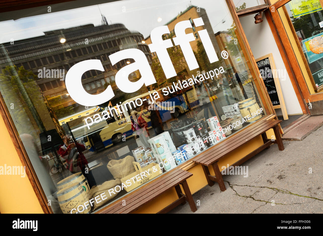 Coffee-Shops. Finnland ist eines der wichtigsten globalen Verbraucher Kaffee. Helsinki. Finnland Stockfoto