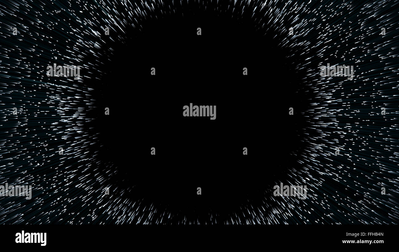 Wurmloch oder schwarzes Loch, abstrakte Szene den temporären Speicherplatz im Kosmos zu überwinden Stockfoto