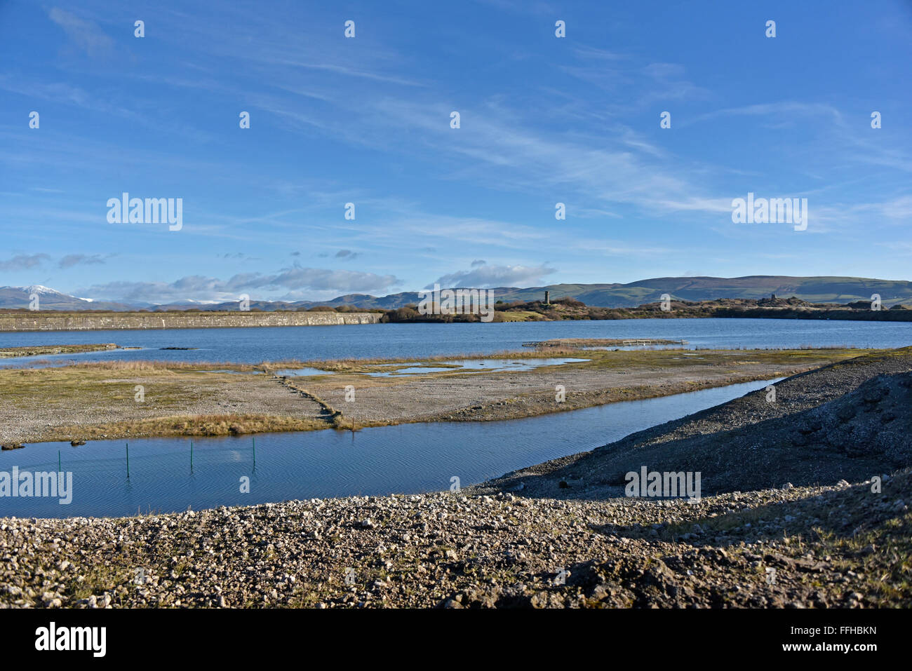 Die Lagune, Hodbarrow, Millom, Cumbria, England, Vereinigtes Königreich, Europa. Stockfoto