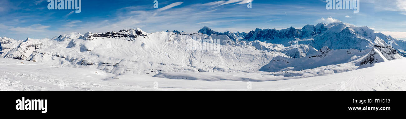 Flaine Ski-Station in Grand Massif, Französische Alpen Stockfoto