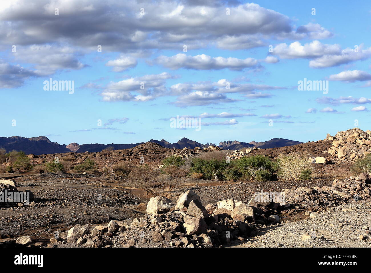 Landschaft-SE.section-Danakil Wüste in die Stadt N.of Semera. Von der Straße nach Afrera See Saline-Äthiopien-Afar-region Stockfoto