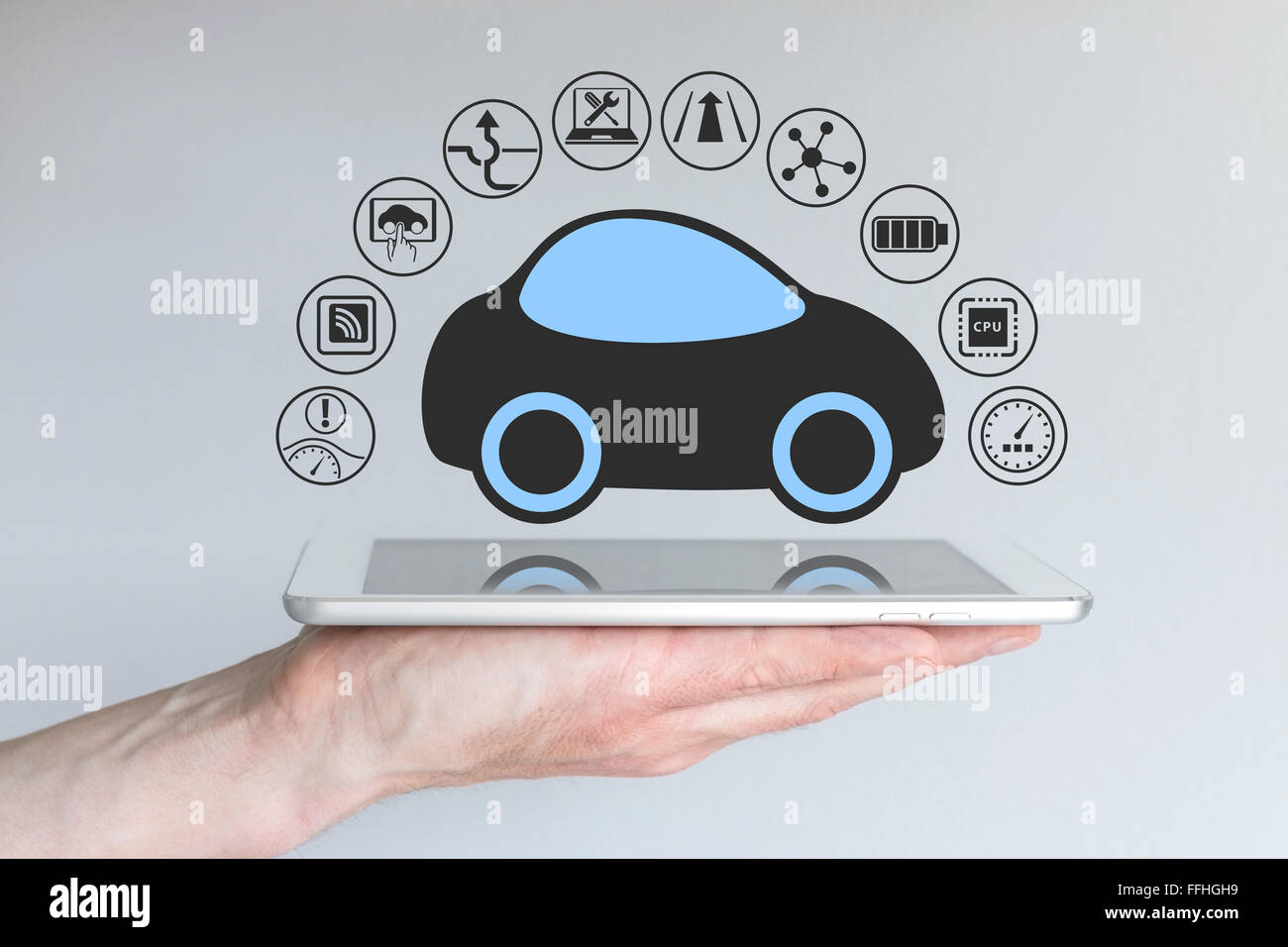 Autonome selbstfahrenden fahrerlose Auto mobile Gerät verbunden Stockfoto