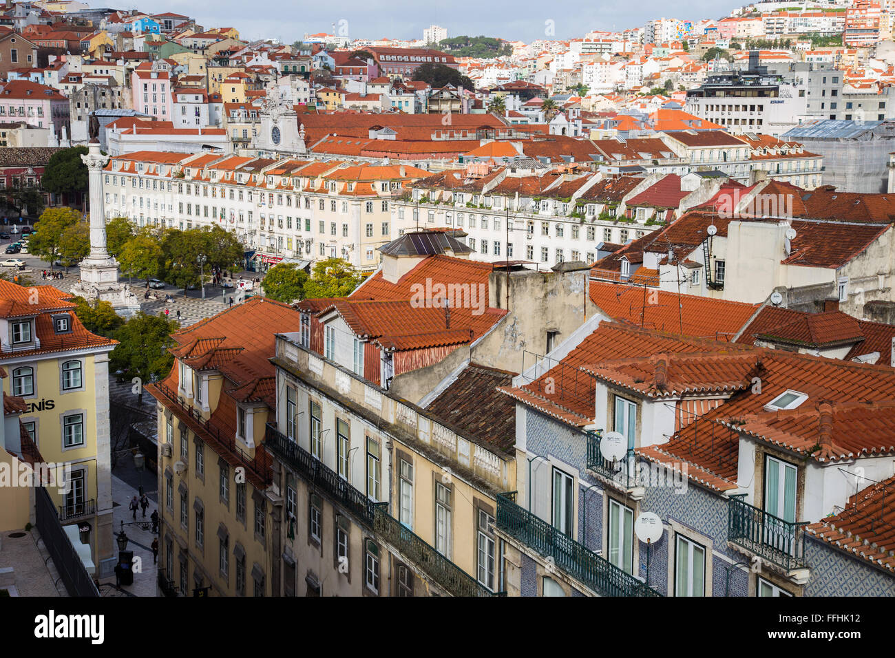 Lissabon - Sehenswürdigkeiten von Santa Justa Aufzug/Lift #7 Stockfoto