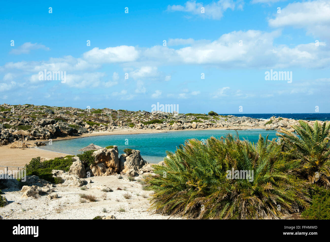 Griechenland, Kreta, Westküste, Hrissoskalitissa Nördlich von Elafonissi, Aspri Limni Stockfoto