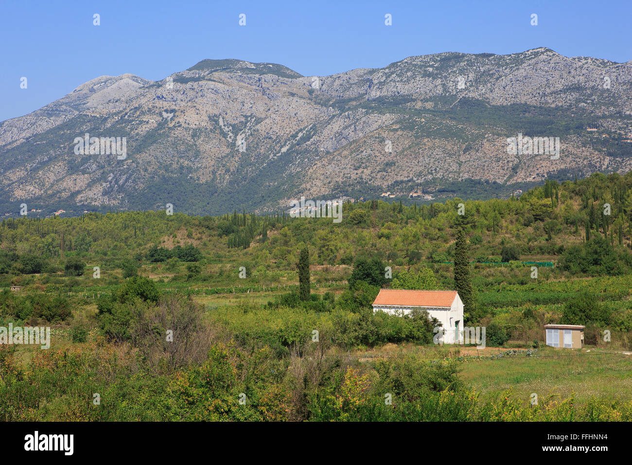 Das Sutorina Tal entlang der Kroatisch-montenegrinische Grenze in Montenegro, Europa Stockfoto