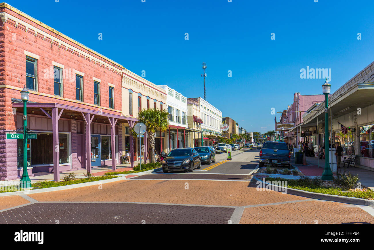 Downtown Historic District auf dem National Register of Historic Places im antiken shopping Stadt Arcadia Florida aufgeführt. Stockfoto