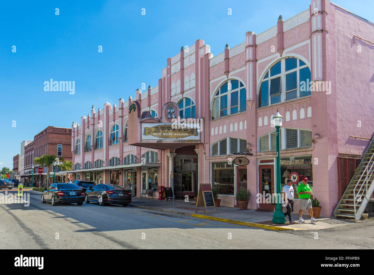 Downtown Historic District auf dem National Register of Historic Places im antiken shopping Stadt Arcadia Florida aufgeführt. Stockfoto