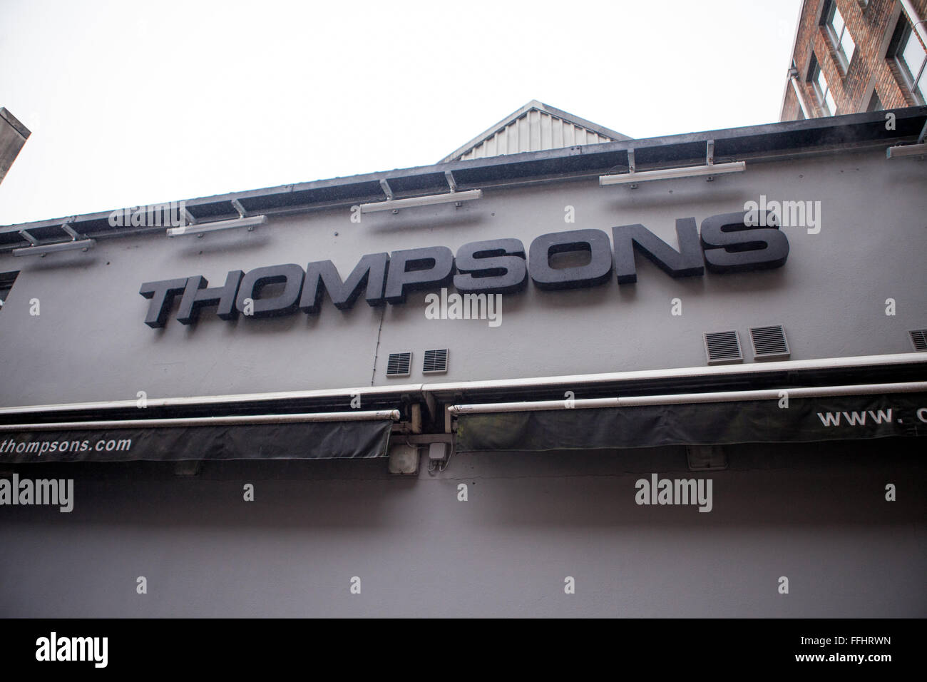 Belfast 31. Januar 2016. Äußere Thompsons Garage Night-Club in Belfast Stockfoto