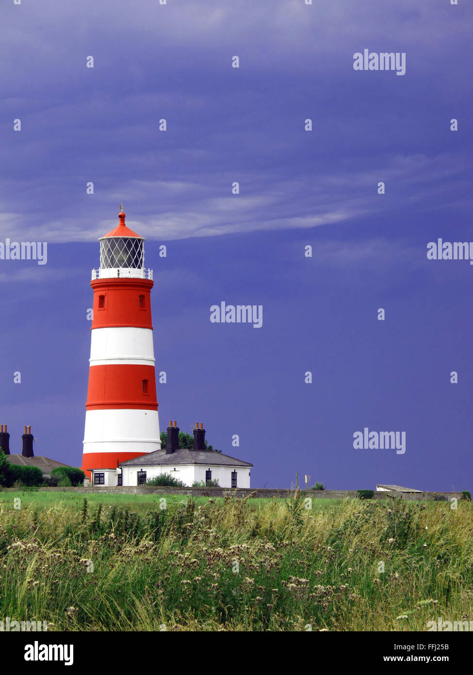 Leuchtturm bei Happisburgh Norfolk England Stockfoto