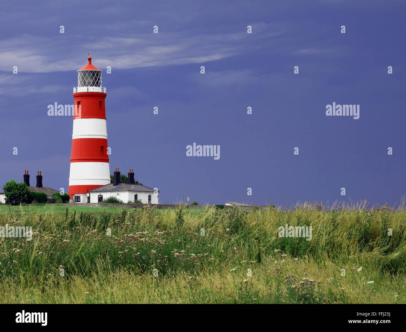 Leuchtturm in Happisburgh Norfolk England Stockfoto