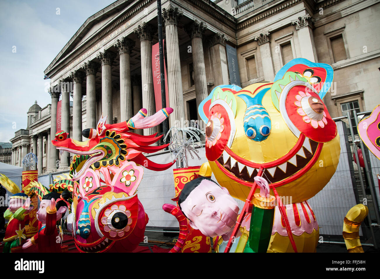 London, UK. 14. Februar 2016. Chinesisches Neujahr in London. Das Jahr des Affen-Credit: Noemi Gago/Alamy Live-Nachrichten Stockfoto