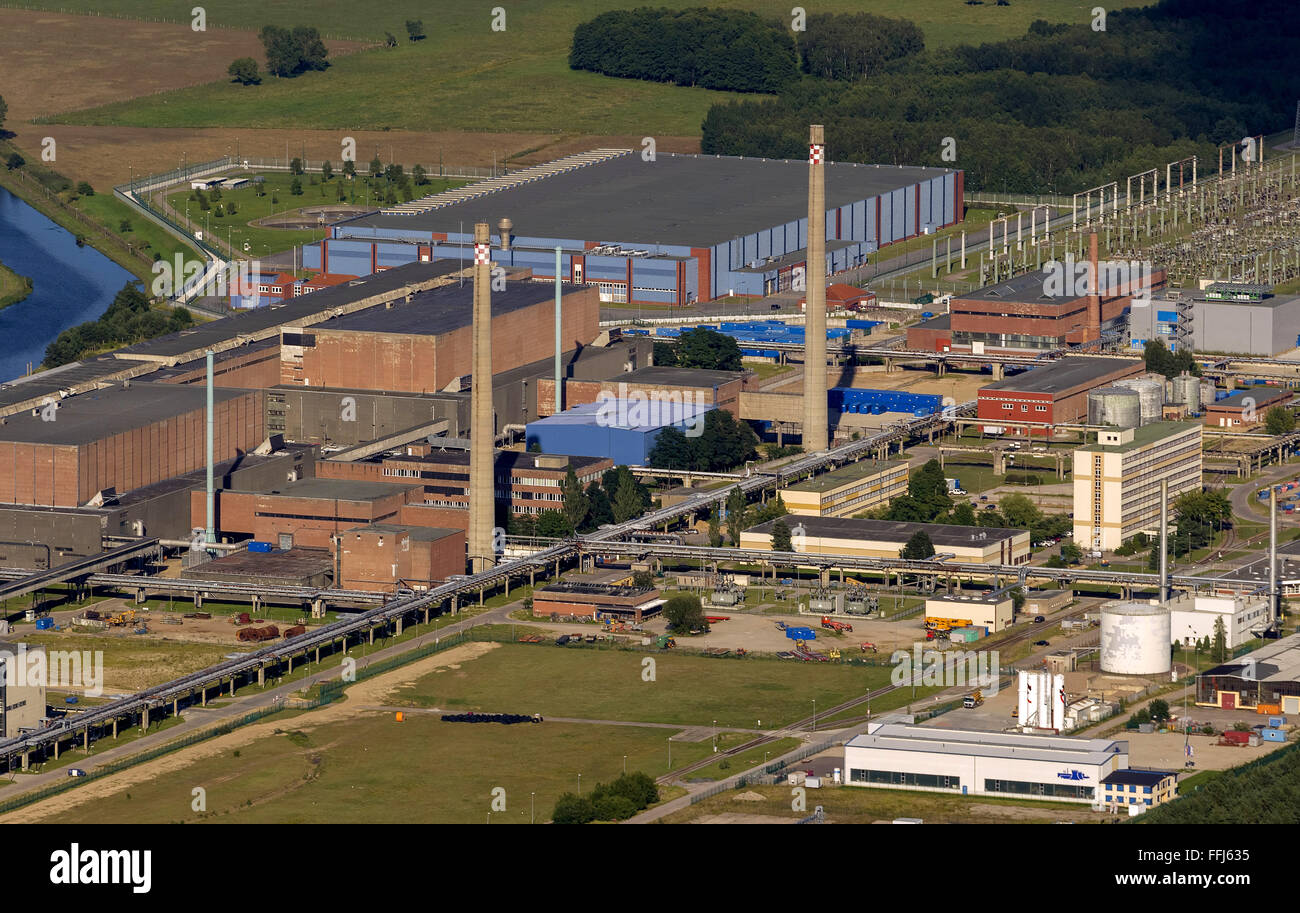 Luftaufnahme, Pflanzen Reaktorgebäude ehemaligen Kernkraftwerk Lubmin Kernkraftwerk Lubmin, Greifswald, Mecklenburg-Vorpommern, Stockfoto