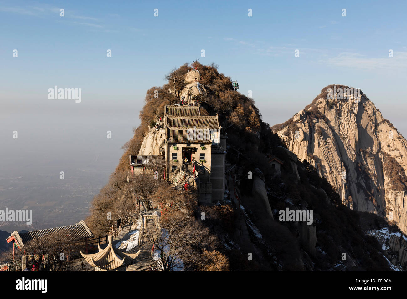 Panoramablick über den North Peak der Berg Huashan, China Stockfoto