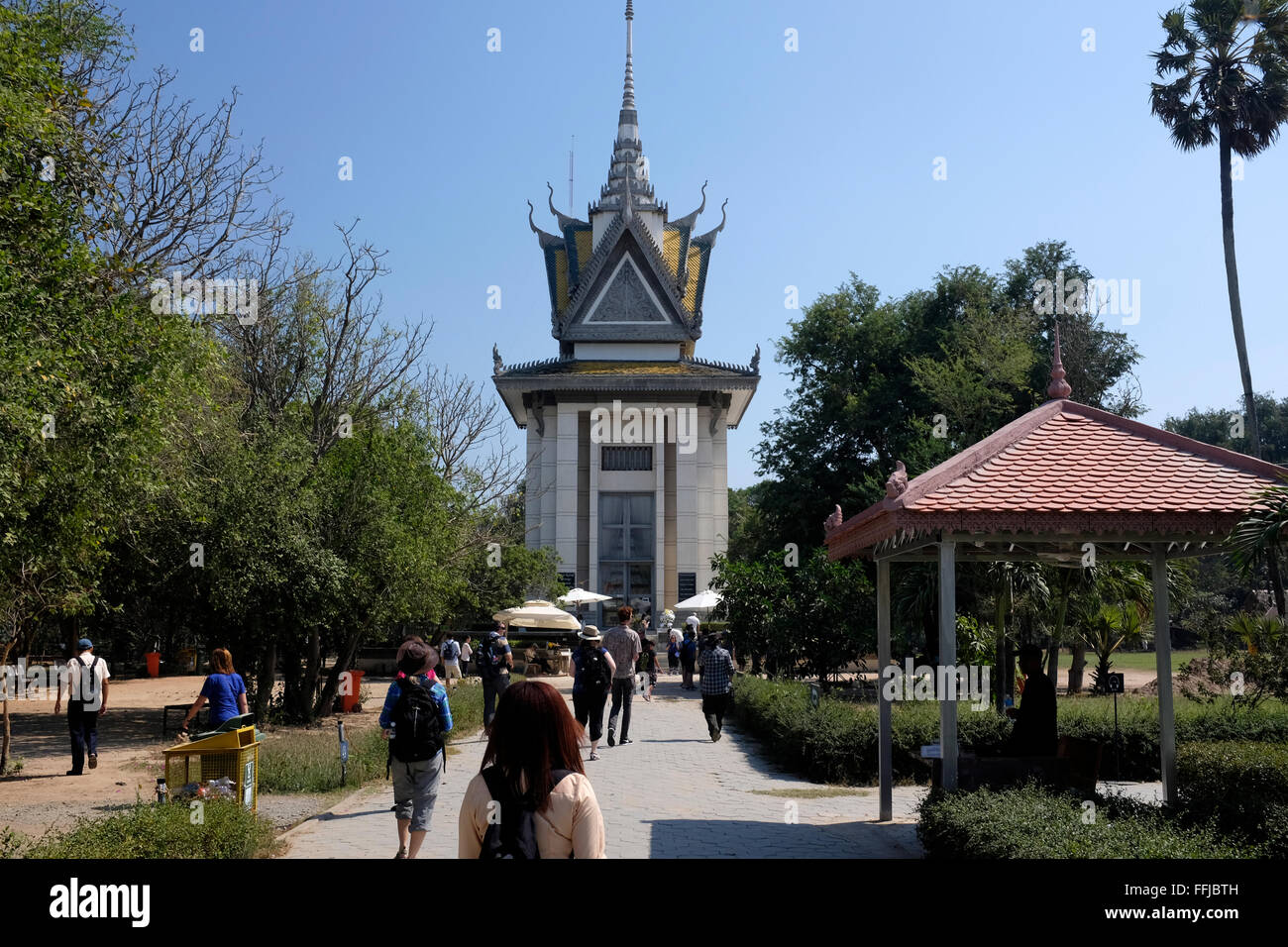 Genozid-Denkmal in Killing Fields, Phnom Penh, Kambodscha Stockfoto