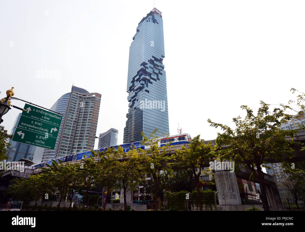 Das ultra modernen MahaNakhon Hochhaus in Bangkok, Thailand. Stockfoto