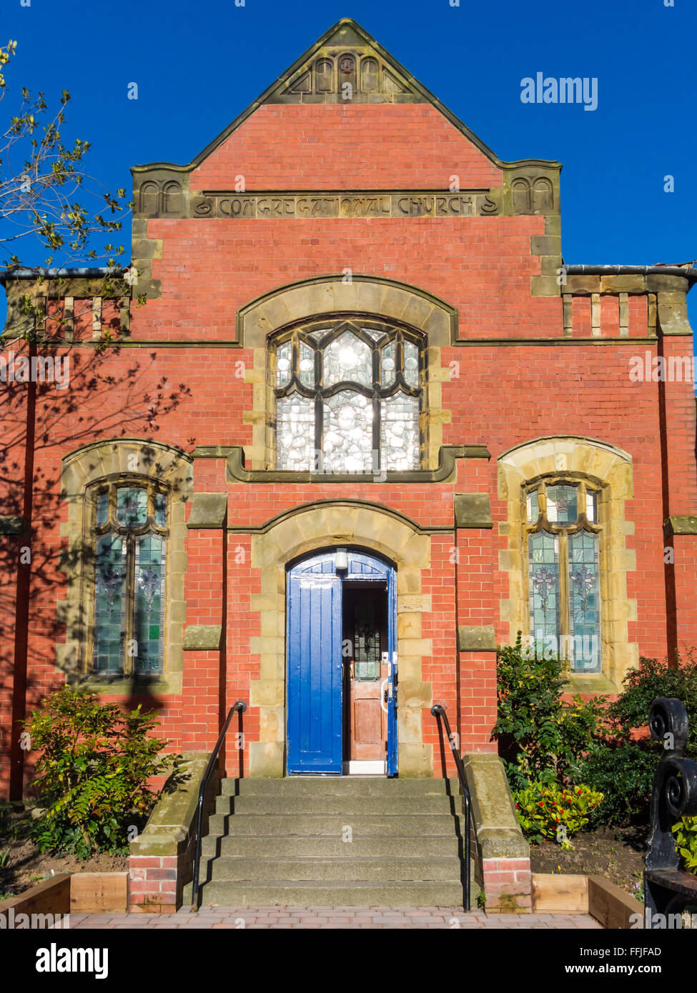 19. Jahrhundert Congregational Church Gebäude jetzt United reformierte Kirche Kolonialwarenhändler North Yorkshire Stockfoto