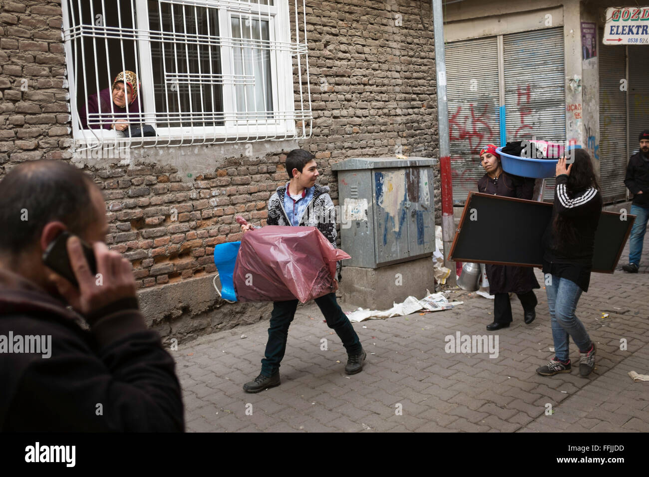 Der Aufstand der Kurden - 28.01.2016 - Türkei / Diyarbakir - der Aufstand der Kurden: Diyarbakir und Nosaybin Kurds Mak Stockfoto