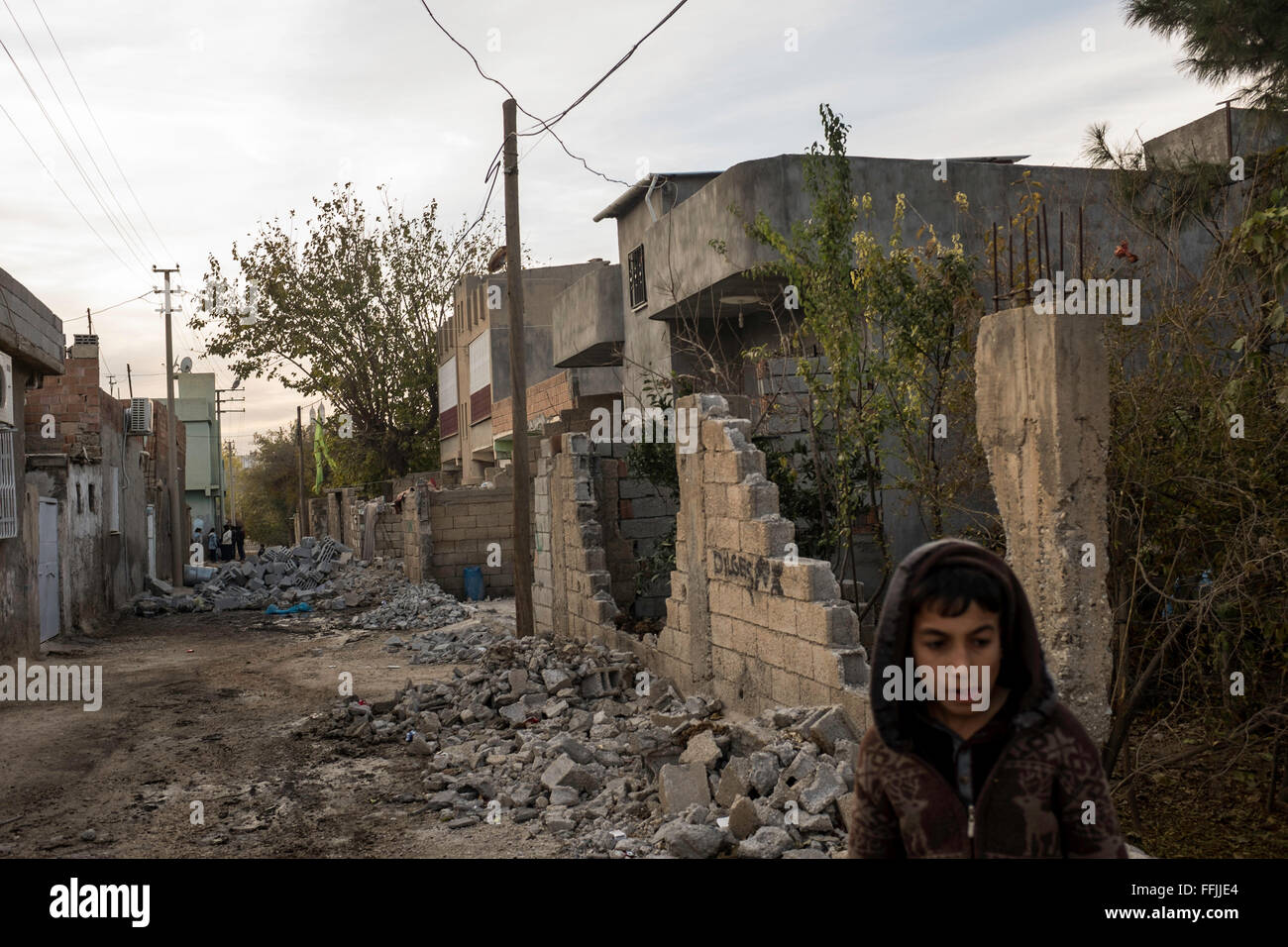 Der Aufstand der Kurden - 12.10.2015 - Türkei / Nusaybin - der Aufstand der Kurden: Diyarbakir und Nosaybin Kurds machen Stockfoto