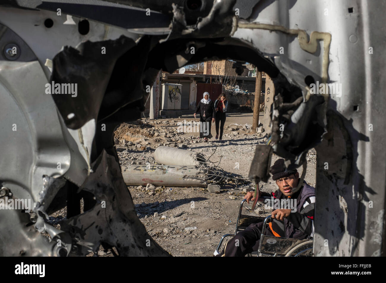 Der Aufstand der Kurden - 25.12.2015 - Türkei / Nusaybin - der Aufstand der Kurden: Diyarbakir und Nosaybin Kurds machen Stockfoto