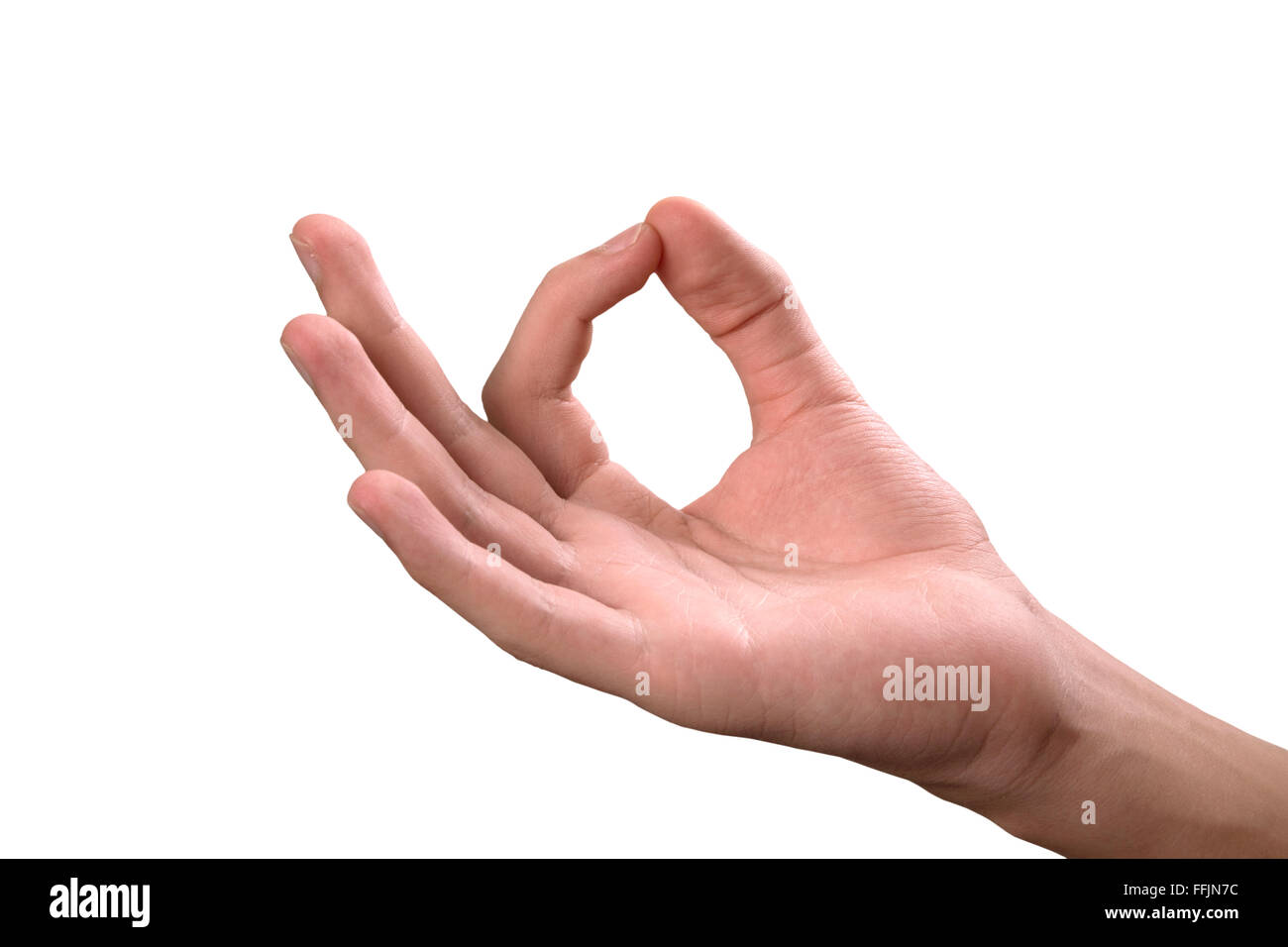 Finger in meditativer pose Stockfoto