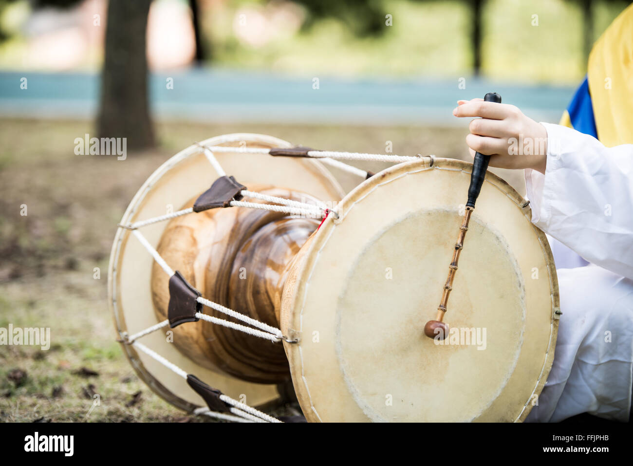 Traditionelles Musikinstrument Janggu Korea Trommel Nahaufnahme Stockfotografie Alamy