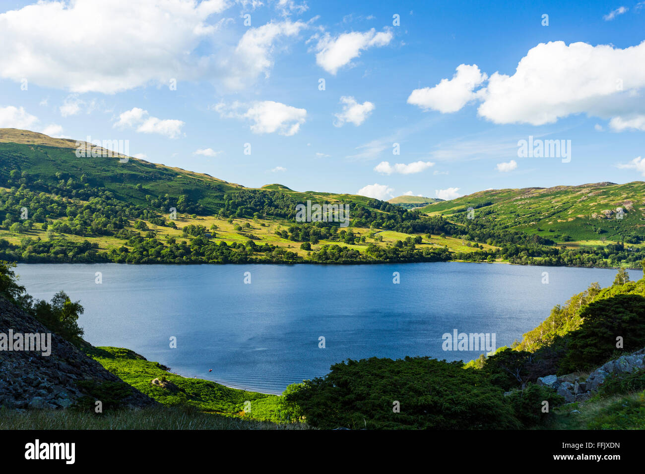Blick über Ullswater, Nationalpark Lake District, Cumbria, England Stockfoto