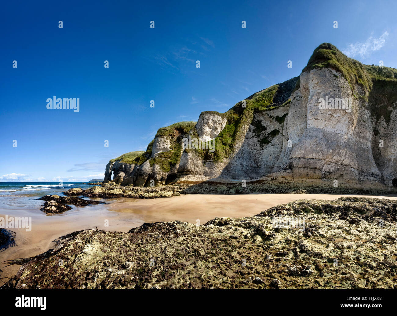 Whiterocks Antrim Norden Causeway Küste Frühling Portrush Nordirland Stockfoto