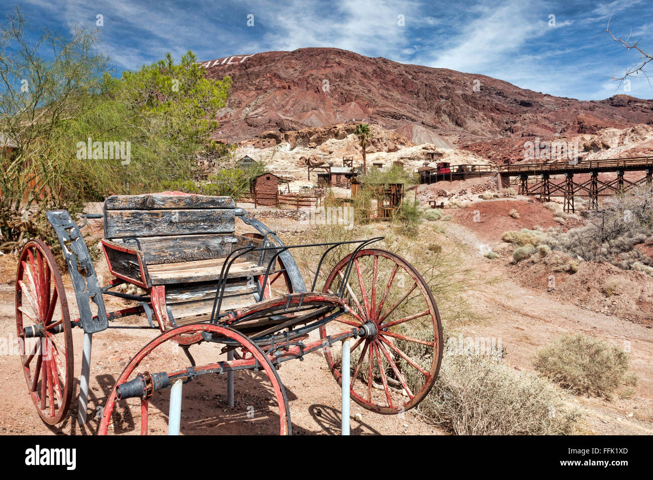 Ghost Town von Calico Village in der Nähe von Las Vegas in Nevada; USA; Amerika mit der Geschichte von den 19tth Jahrhundert Goldbergbau Tagen Stockfoto