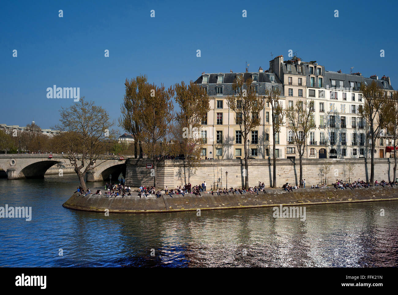 Quai de Bourbon, Paris Stockfoto