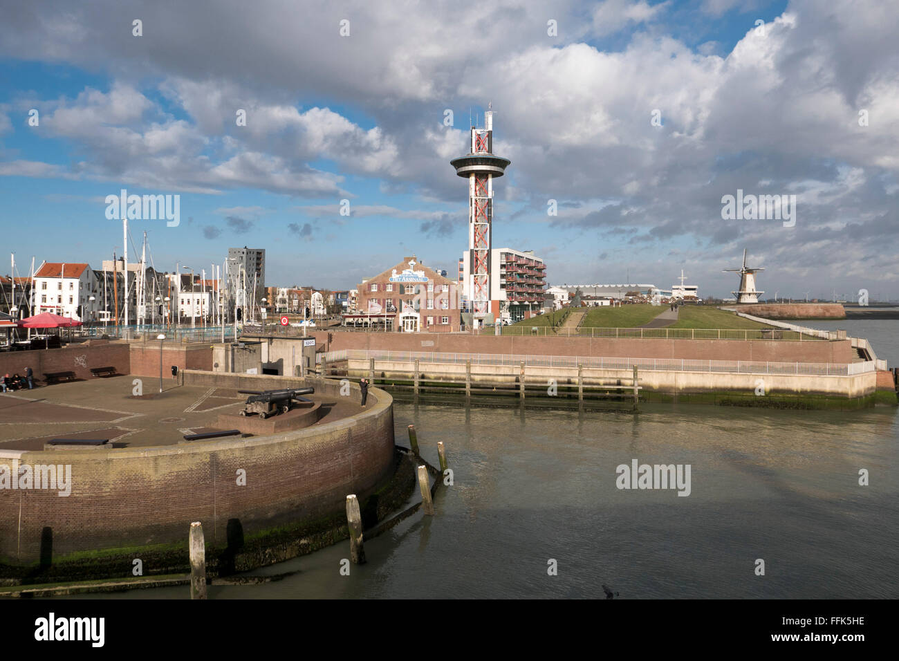 Hafen, Vlissingen, Provinz Seeland, Niederlande | Hafen Sie, Vlissingen, Nordseeküste, Zeeland, Niederlande Stockfoto