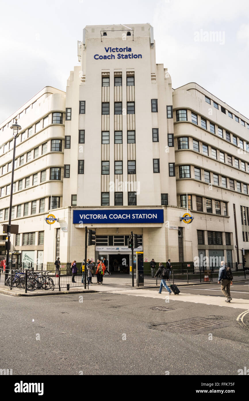 Außenseite der Victoria Coach Station in central London, UK Stockfoto