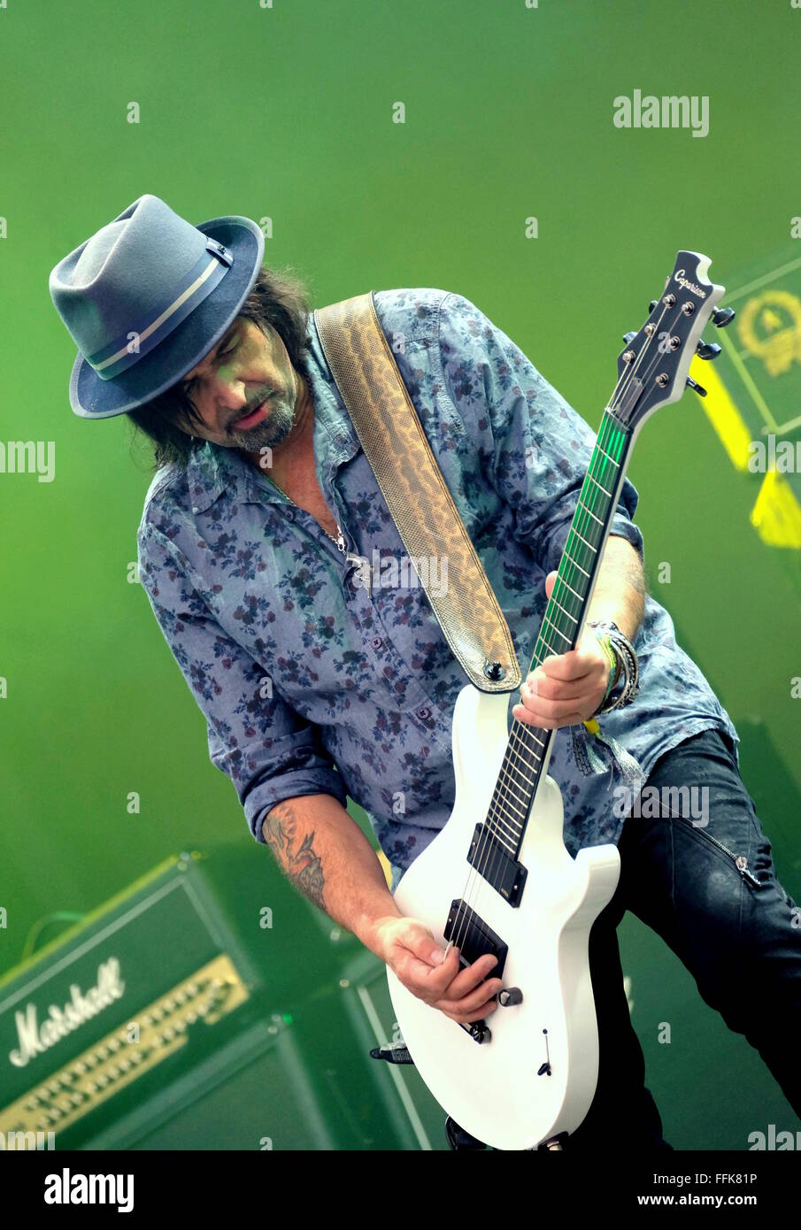 Glastonbury Festival, Somerset, 26. Juni 2015, UK. Die live mit Ian Lemmy Kilmister Motörhead-Gitarrist Stockfoto