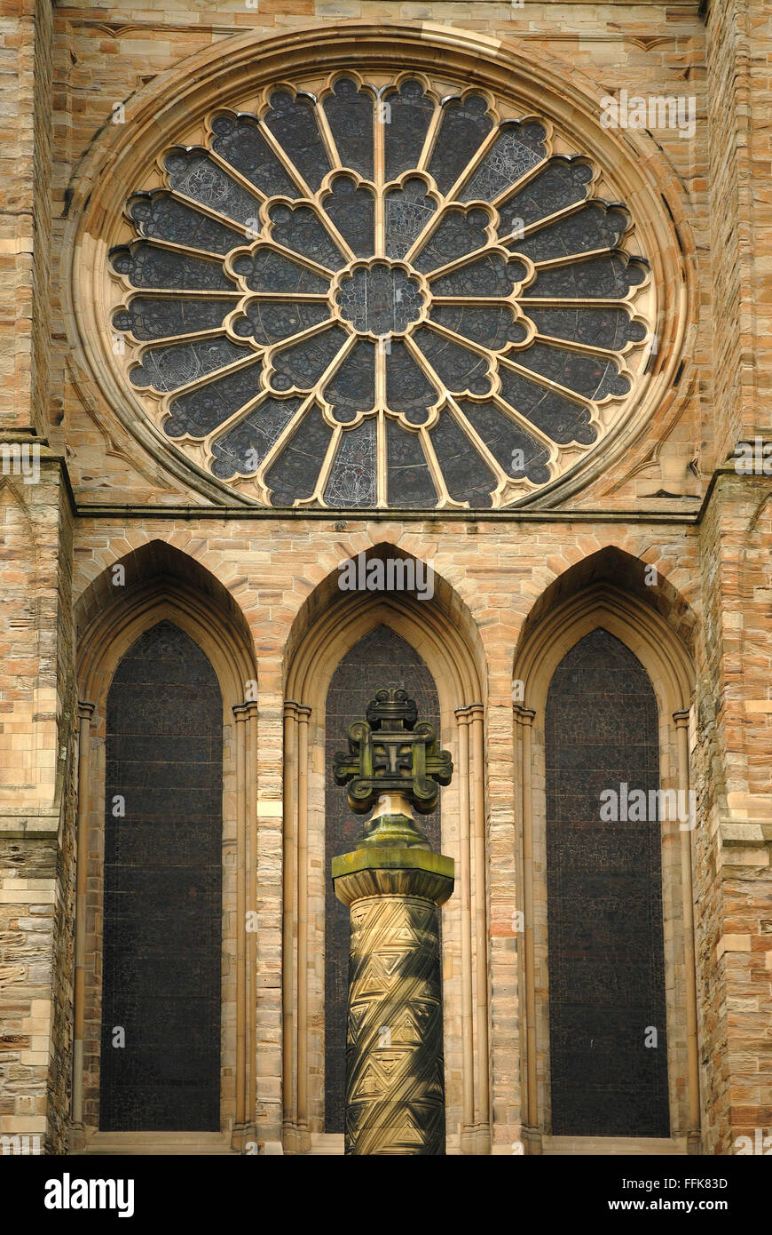 Rosette, Kathedrale von Durham Stockfoto