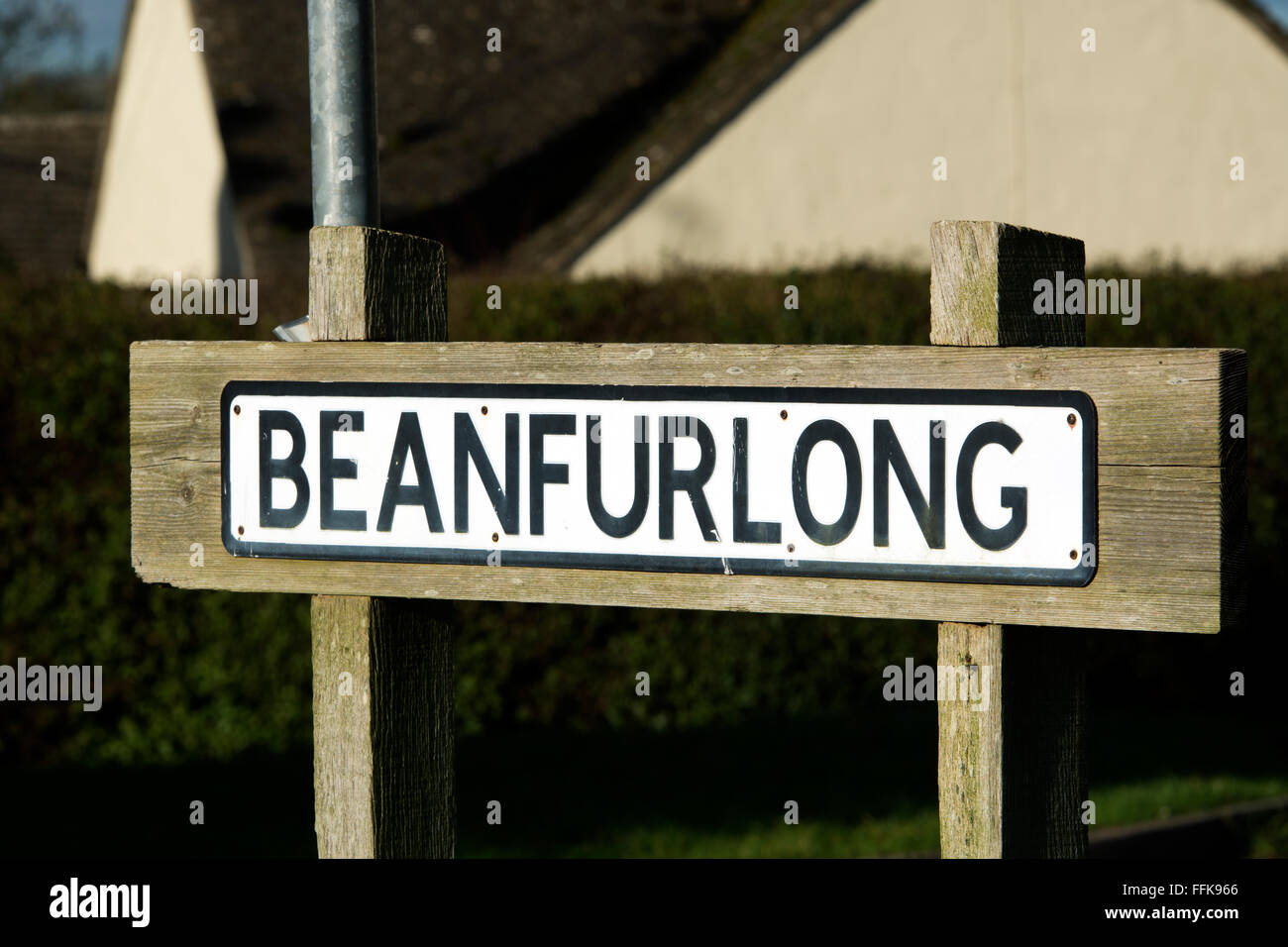 Beanfurlong Straße Zeichen, Chacombe, Northamptonshire, England, UK Stockfoto