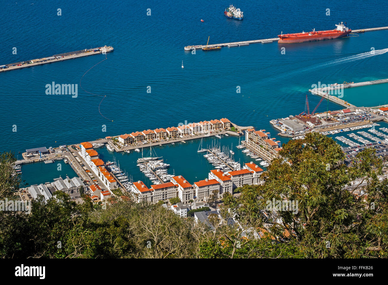 Queensway Quay Marina und der Hafen Kronkolonie Gibraltar Stockfoto