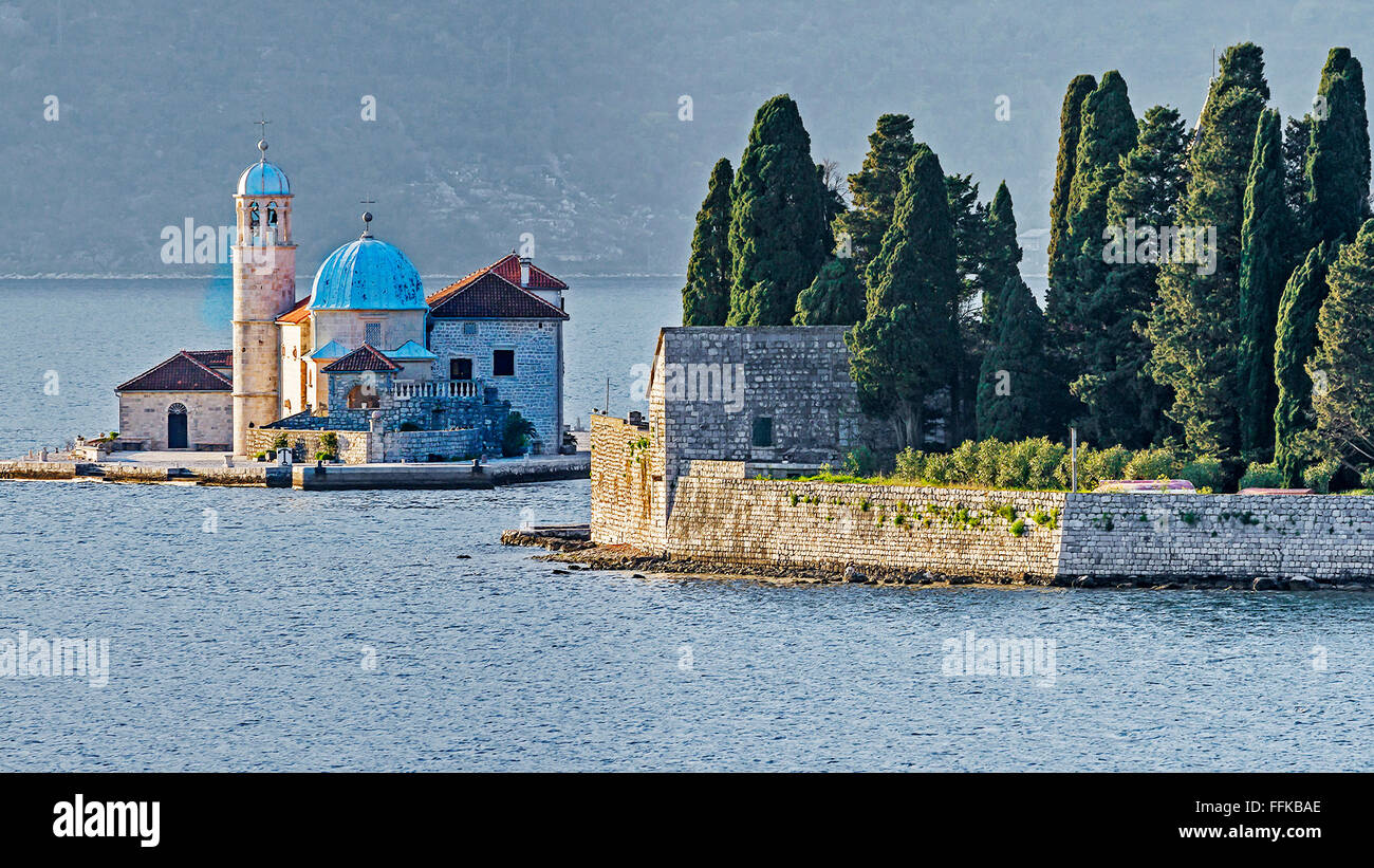 Inseln vor der Küste von Montenegro Stockfoto