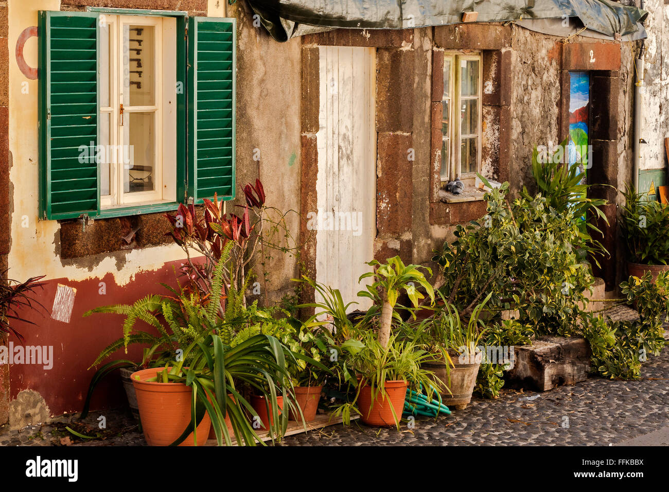 Alten Fishermans Cottages Funchal Madeira Portugal Stockfoto