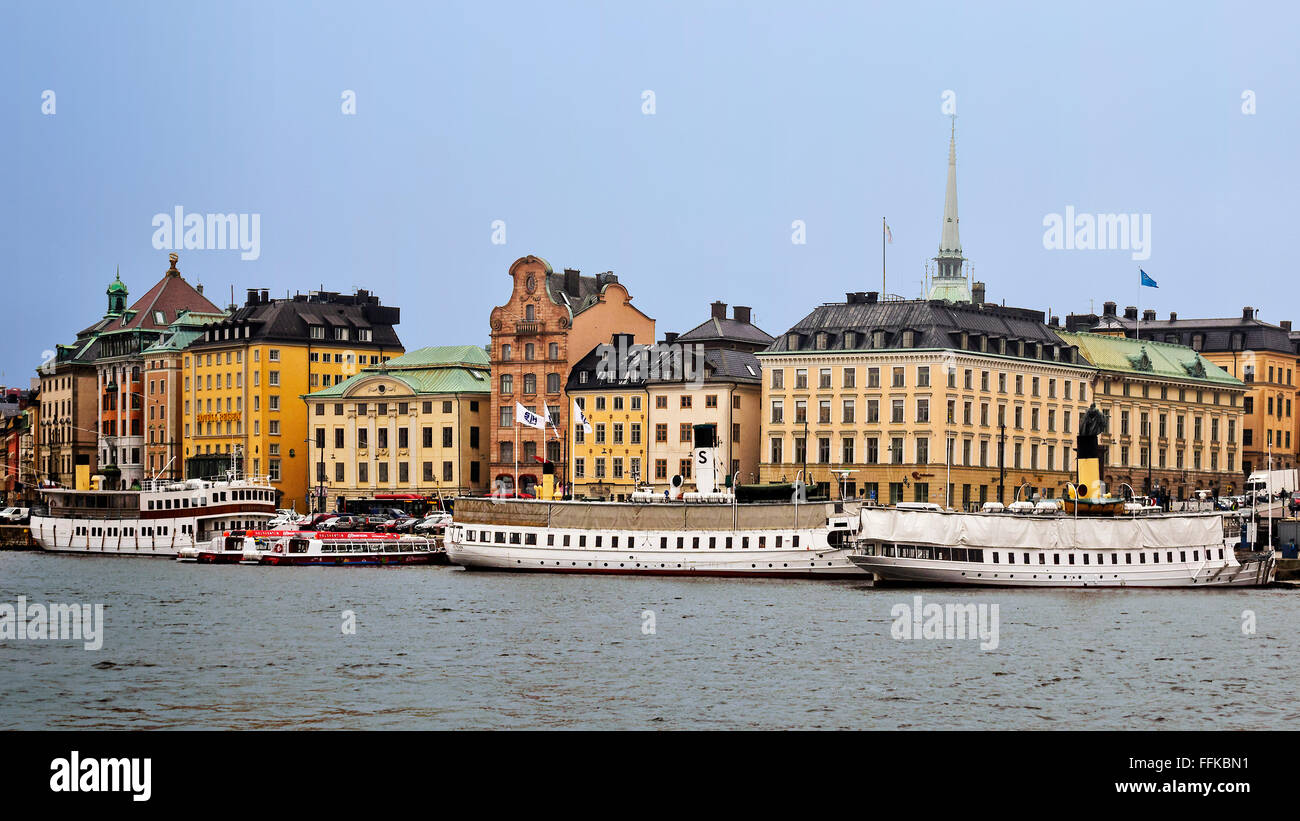 Rund um den Hafen Stockholm Schweden Fähren Stockfoto