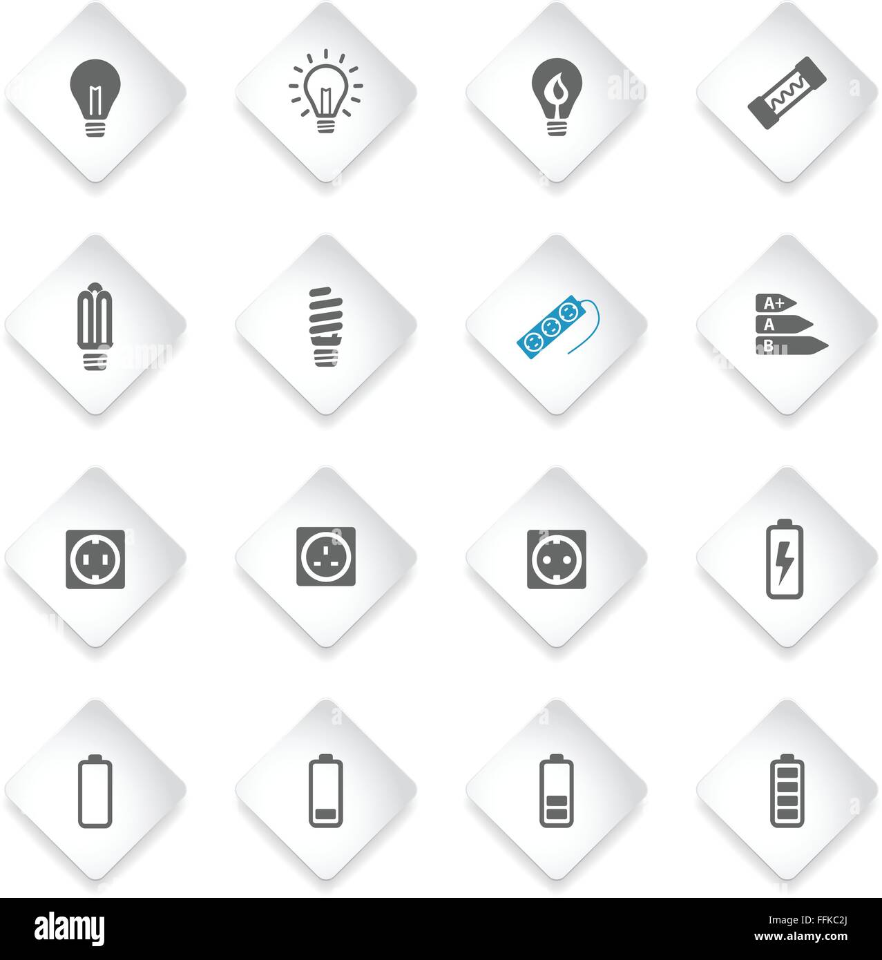 Strom einfach Symbole Stock Vektor