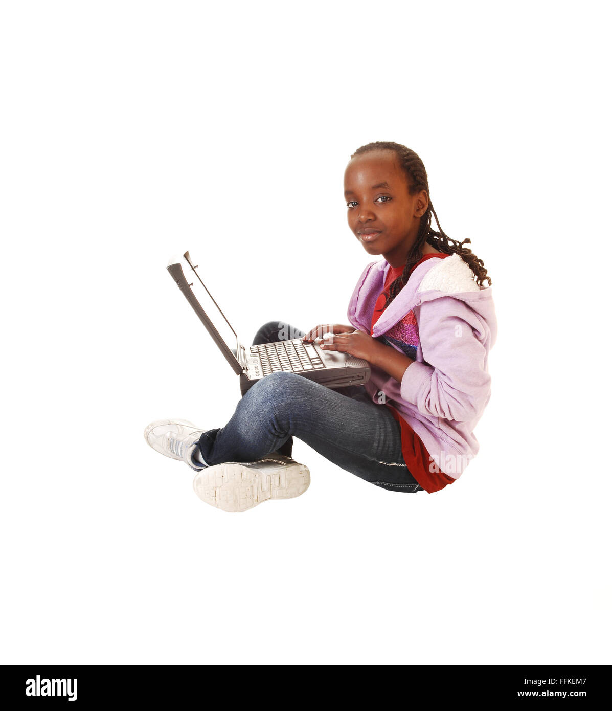 Kids jeans sitting teen Ausgeschnittene Stockfotos und -bilder - Alamy
